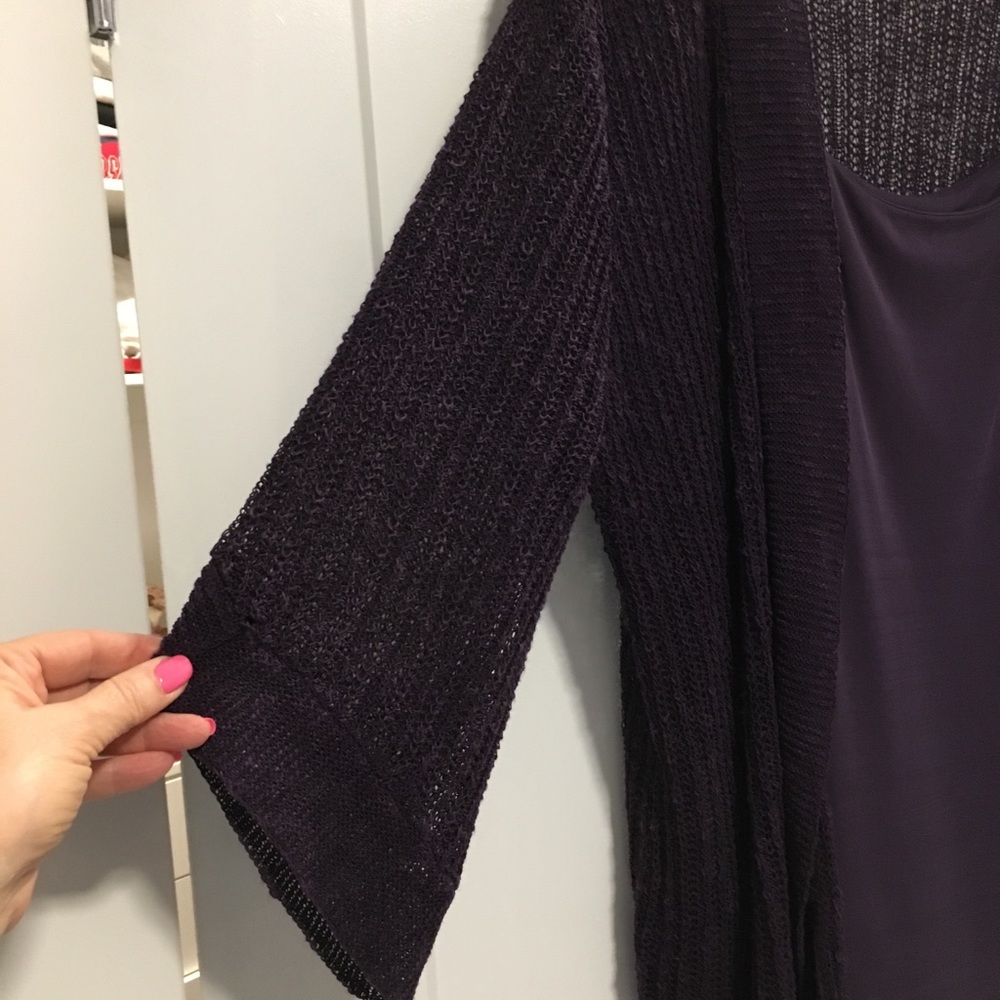 Eileen Fisher 2 pc purple set. Tank and sweater